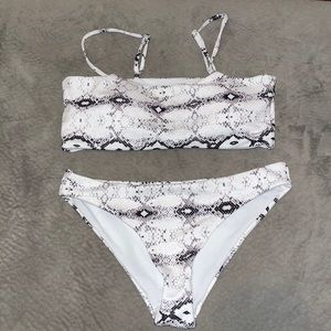 SHEIN snakeskin bikini top